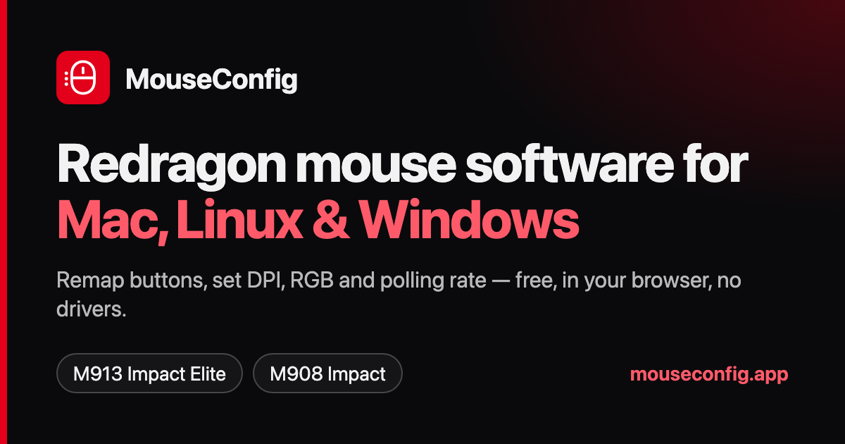 Clone Software Button Redragon M913 Software for Mac, Windows & Linux | MouseConfig